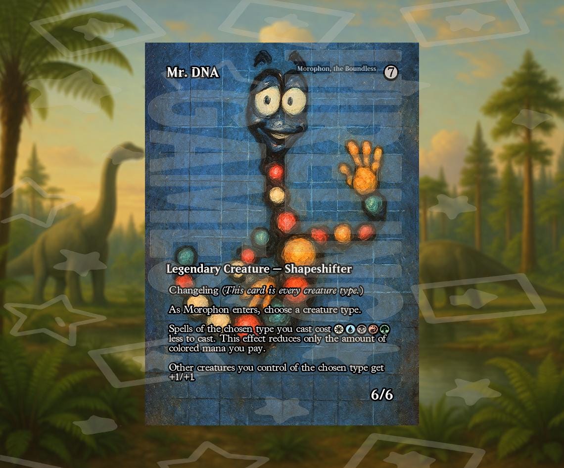 Mr.dna (morophon the Boundless) - Full Borderless Custom Art EDH Proxy  Jurassic Park - Etsy