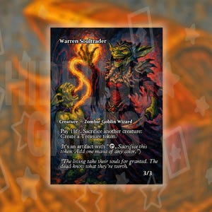 Warren Soultrader - Arte personalizada completa sem bordas MTG Proxy Commander