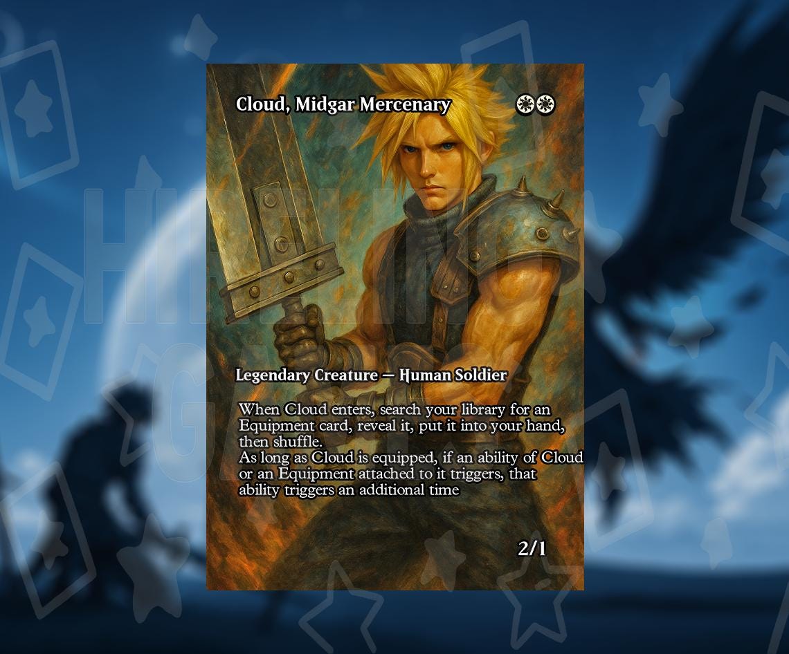 Cloud, Midgar Mercenary - Full Borderless Custom Art EDH Proxy FF