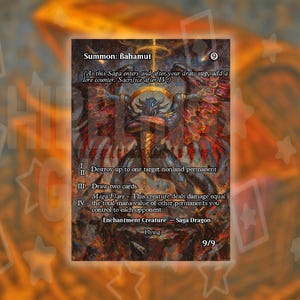 召喚：バハムート - フルボーダーレスカスタムアート MTG プロキシ ファイナルファンタジー