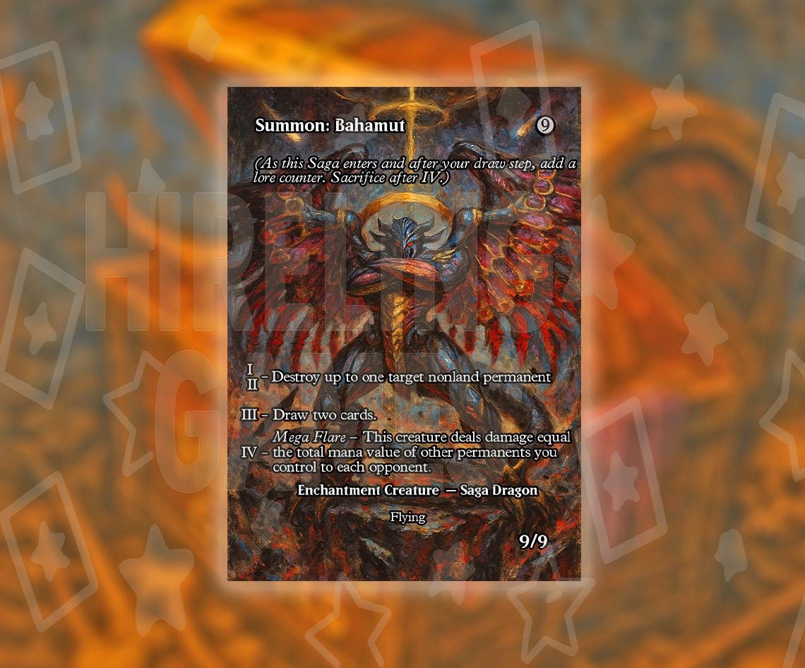 Summon: Bahamut - Full Borderless Custom Art EDH Proxy FF - Etsy Summon: Bahamut - Full Borderless Custom Art EDH Proxy FF - Etsy