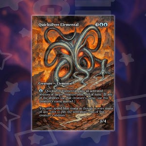 クイックシルバー・エレメンタル - フルボーダーレスカスタムアート MTG プロキシ ファイナルファンタジー