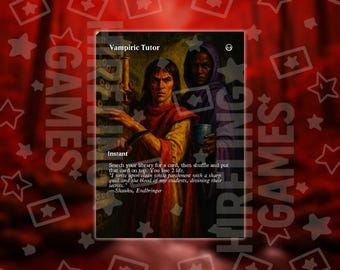 Vampiric Tutor - Retro Full Borderless Custom Art MTG Proxy