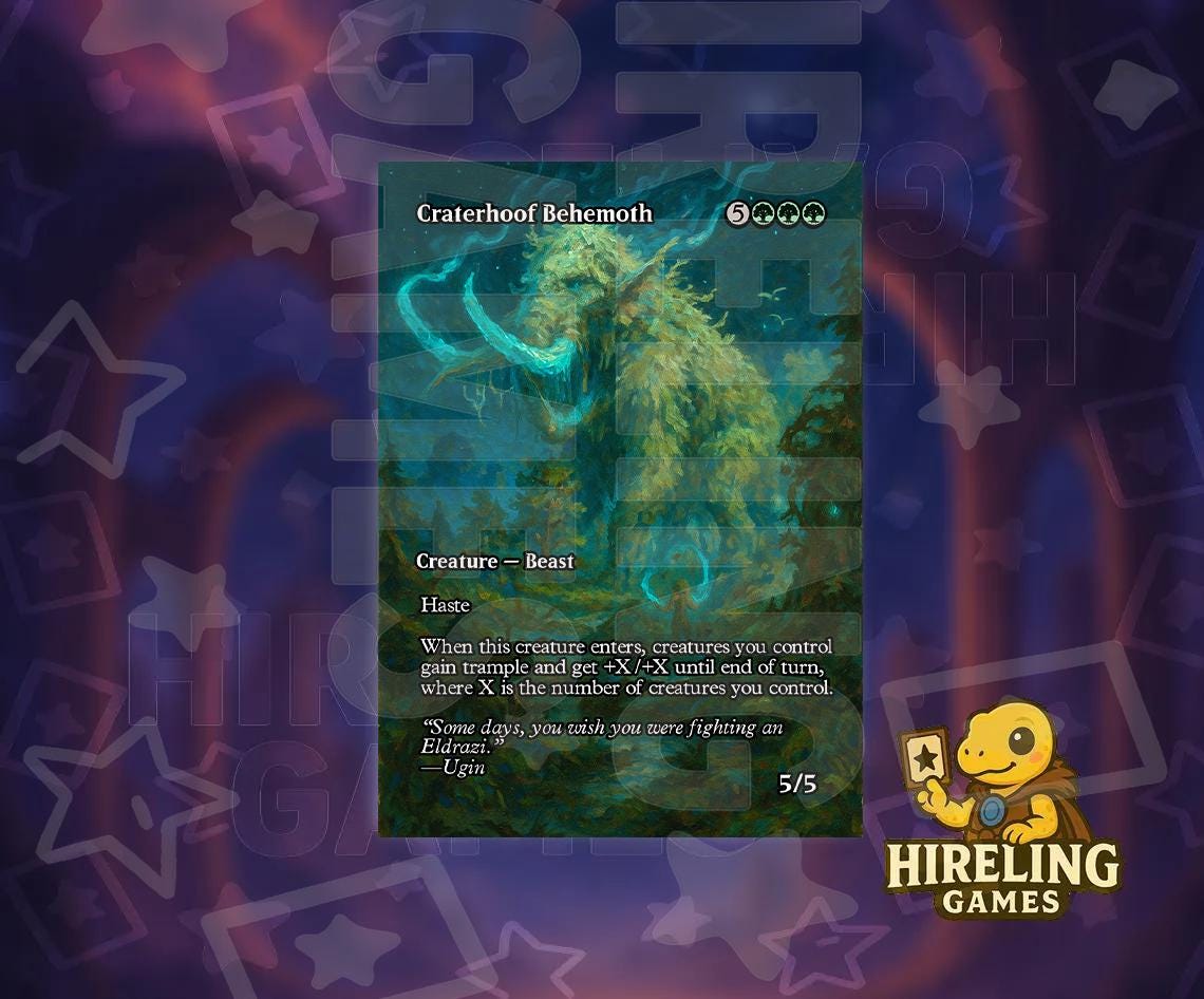 mtg card craterhoof Behemoth Playmat Haste When Craterhoof Behemoth enters the battlefield Craterhoof Behemoth Proxy
