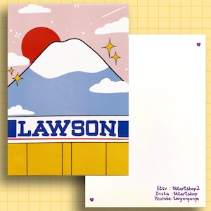 Carte postale Lawson Supermarket Mountain Fuji, impression d'art A6