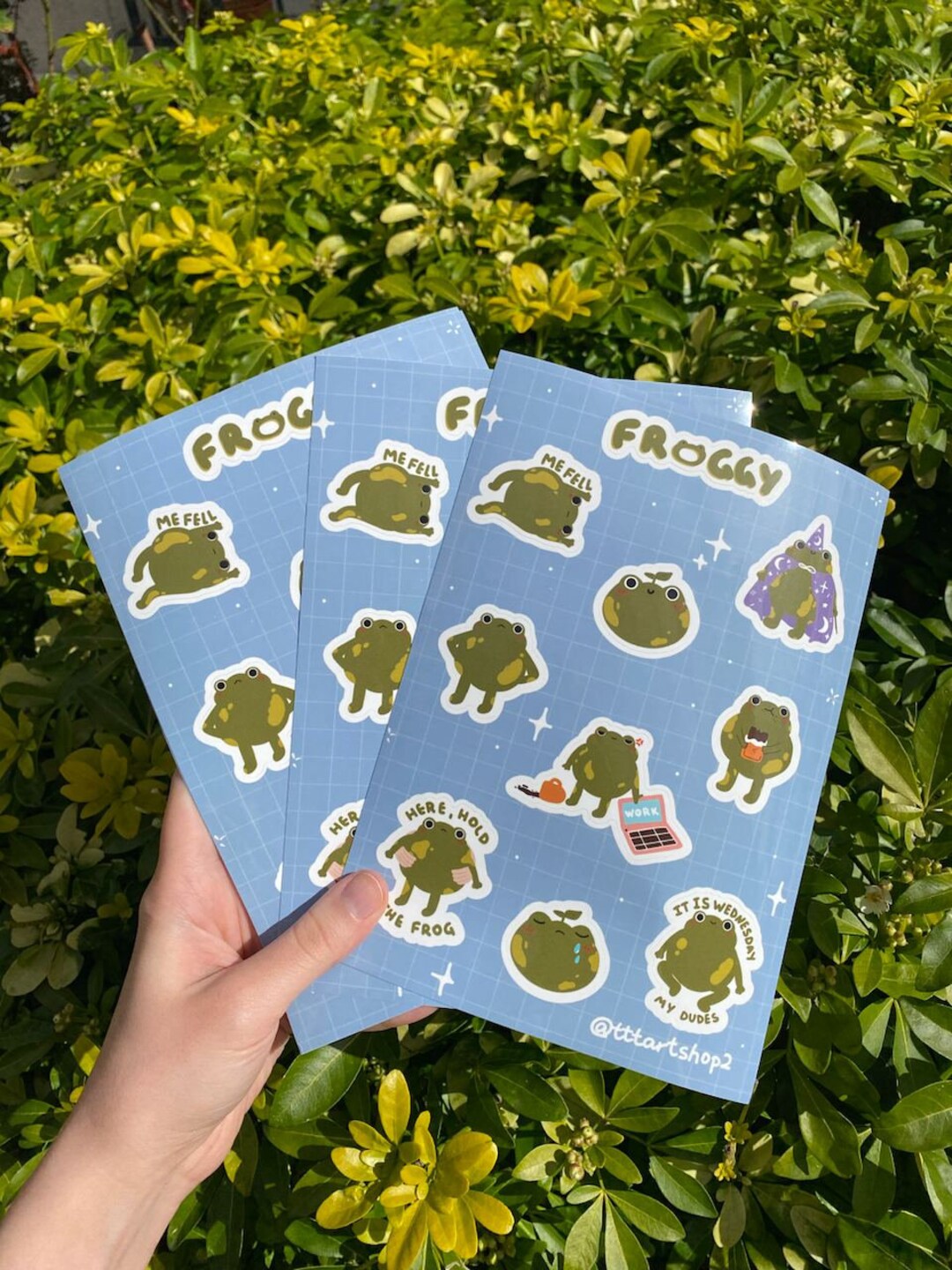 Cute Frog Stickers | Waterproof Vinyl Die Cut Sticker Sheet - Etsy
