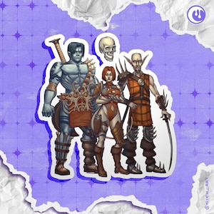Planescape team vinyl sticker - dark fantasy art - dnd