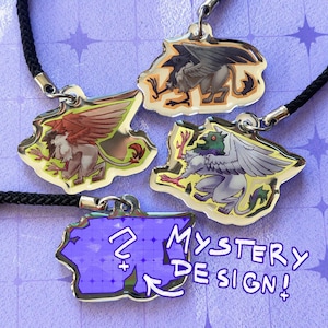 Urban griffin mirror phone charm blind box - gatcha - mystery pack - fantasy bird pendant