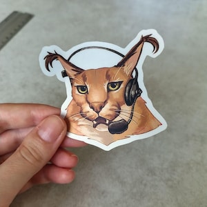 Matt sticker floppa caracal working as customer service