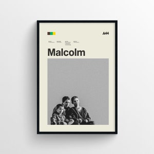 Affiche Série TV Malcolm - Poster Malcolm Reese Dewey - Affiches cinéma décoratives vintage - Design rétro et minimaliste de films et séries