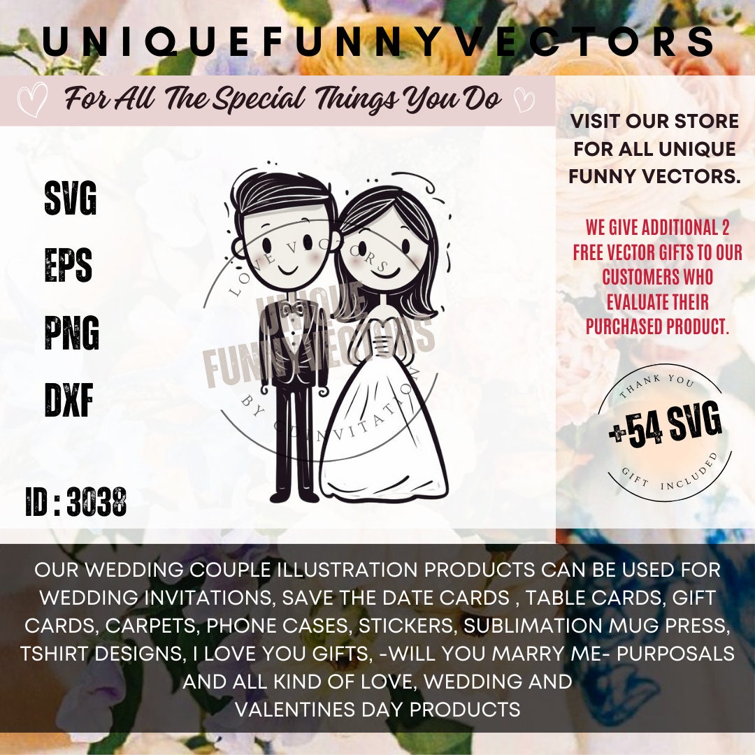 Marriage Wedding Clipart Svg Bride and Groom Svg Spouse Svg Bundle ...
