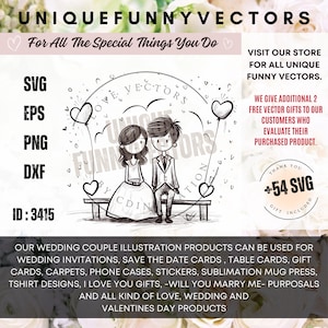 Silhouettes SVG romantiques : parfaites pour le mariage et les célébrations nuptiales