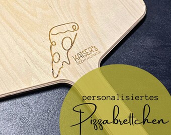 personalisiertes Pizzabrett - Holzbrett - Schneidebrett - Pizzaliebhaber - Pizzaschieber - "Pizzamanufaktur" - Pizzaschaufel Ø 30 cm