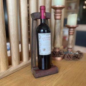 Bottle holder - bottle display made of barrel staves [oak, red wine] - UNIQUE - wine bottle holder - upcycling - vintage rustic - wine rack