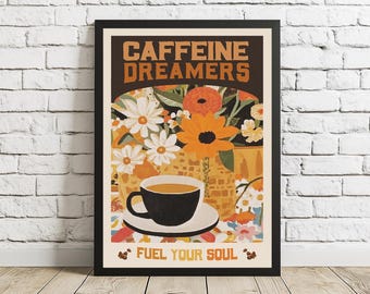 Retro Coffee Poster: Vintage Kitchen Cafe Art (Printable)