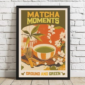 Matcha Moments Art Print: Japanese Tea Botanical Kitchen Decor