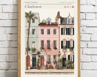 Charleston, South Carolina Wall Art – Illustrated Travel Print