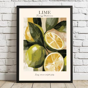 Mediterranean Style Wall Art | Retro Lime Kitchen Print