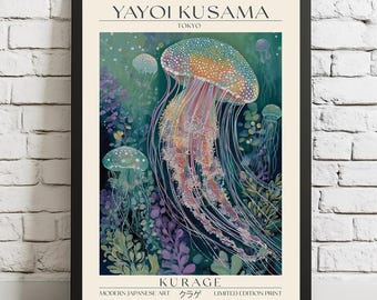 KURAGE Art Print | Modern Japanese Jellyfish Inspired by Yayoi Kusama