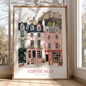 Lámina decorativa de Edimburgo para pared – Regalo de viaje personalizado, disponible (enmarcada)