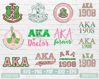 AKA svg, Alpha Kappa Alpha Sorority svg, 13 Designs Bundle, Layered, for Cricut + Silhouette (svg, dxf, png, pdf)  Instant Download