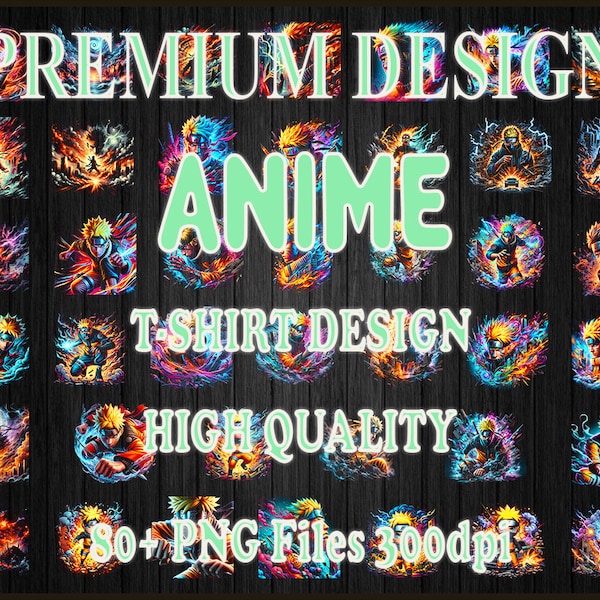 Anime Trending T-Shirt design Premium Quality PNG File, anime streetwear, anime vector, Specially- Anime Design Bundle, Instant Download