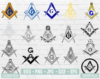 Masonic Symbol | 17 Design Bundle | Mason Vector File | Mason Silhouette | Freemasonry | Freemason Png | Layered Files | Instant Download