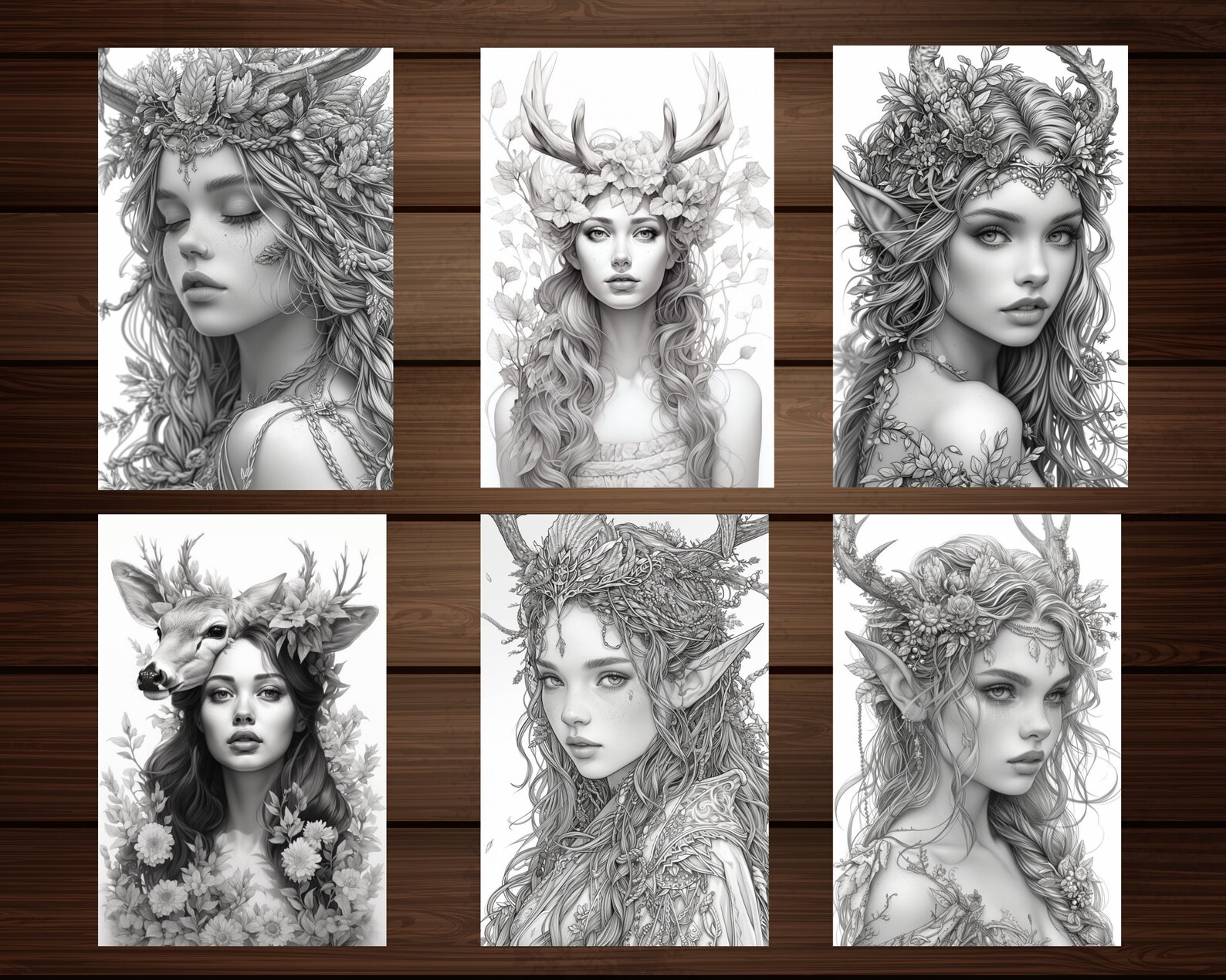 35 Wood Elves Elf Coloring Book, Printale Forest Fairy Coloring Pages ...