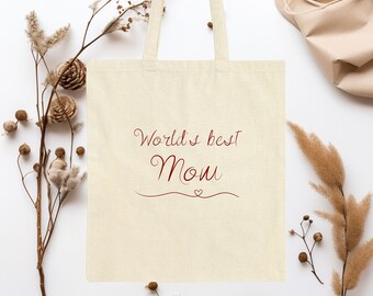 Mom Tote Bag, World's Best Mom Tote Bag, Shopping Bag, Tote Bag Aesthetic, Tote Bag Canvas, Aesthetic Tote Bag, Mom Bag, Gift For Her, Mom