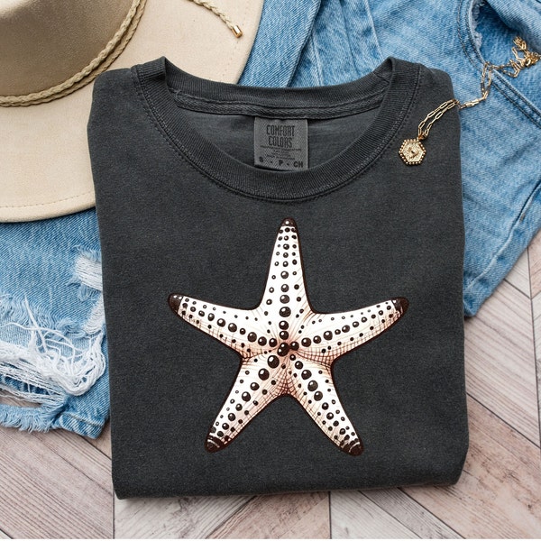 Starfish T Shirt, Aesthetic Shirts, Gift For Her, Sea Seastar Tee, Crewneck Shirts, Gift For Teens, Teen Gift, Watercolor Shirts, Ocean