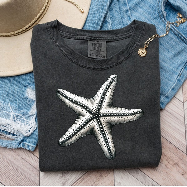 Starfish T Shirt, Aesthetic Shirts, Gift For Her, Sea Seastar Tee, Crewneck Shirts, Gift For Teens, Teen Gift, Watercolor Shirts, Ocean