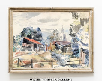Vintage London Watercolor Print, Historic Church Art (Digital Download)