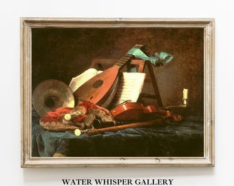 Vintage Violin Still Life Art Print – Antique Musical Instrument (Digital Download)