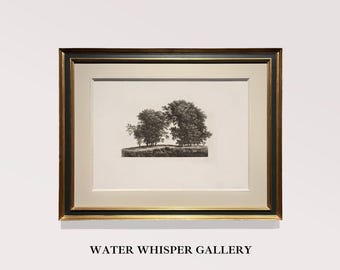 Vintage Tree Etching Print | Black and White Landscape (Digital Download)