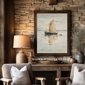 Vintage Sailing Boat Wall Art, Printable Nautical Watercolour Painting ...