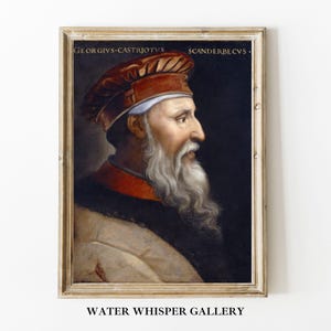 Skanderbeg Albanian Wall Art, Vintage Portrait of Gjergj Kastrioti Skënderbeu, Antique Print Albanian Art Decor, Digital Printable