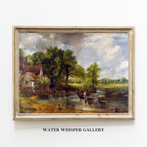 Landscape Painting in the 19th Century English Countryside Agricultural Scene Scenic Nature Art Printable Wall Art Countryside Village River
