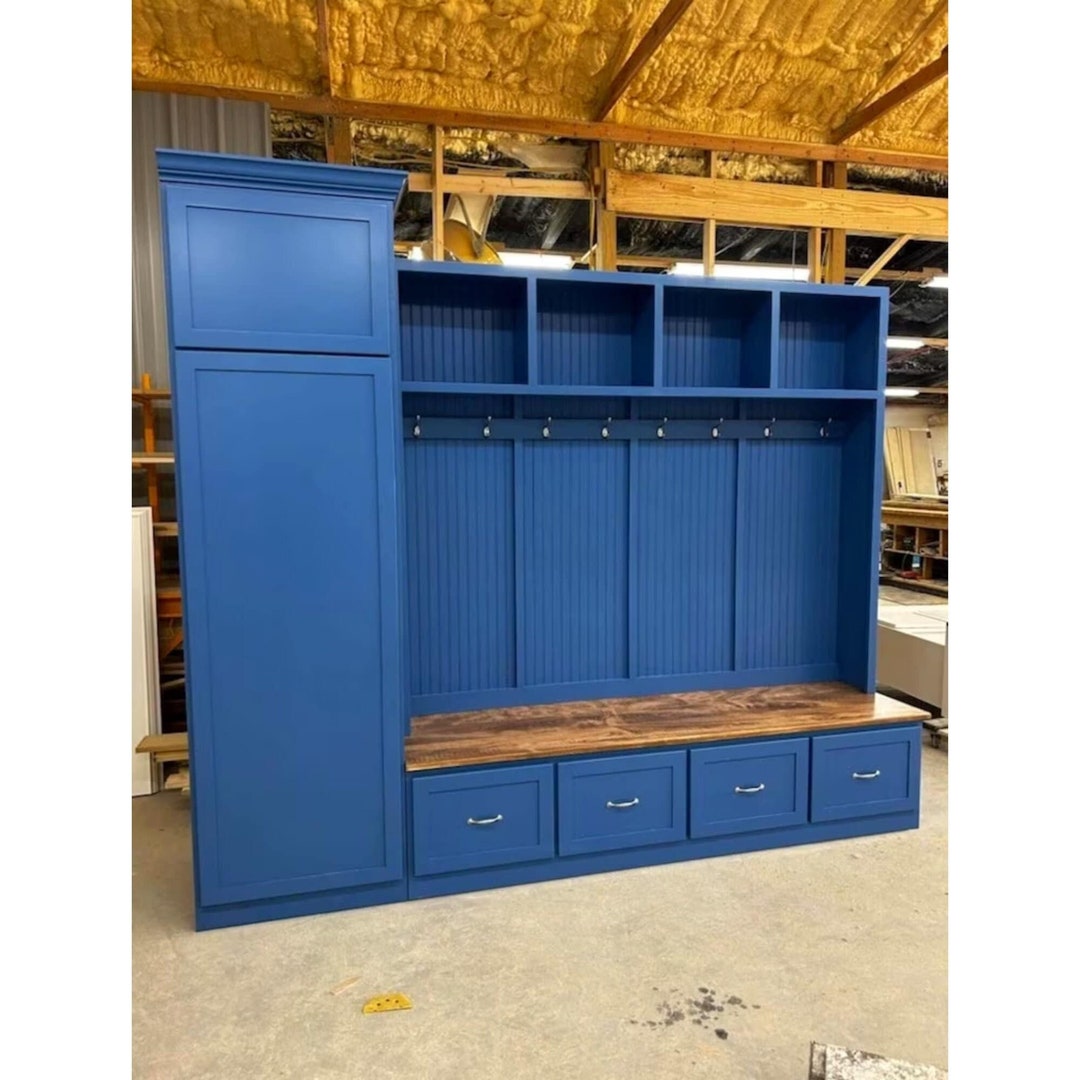 4-section Laundry Room Bench Custom Cabinet - Etsy
