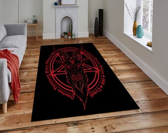 Tapis surnaturel, tapis piège du diable surnaturel, tapis symbole pentacle, tapis étoile, tapis Satan, tapis diable, tapis décoratif, tapis déco cadeau, tapis