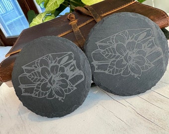 Slate circle coasters