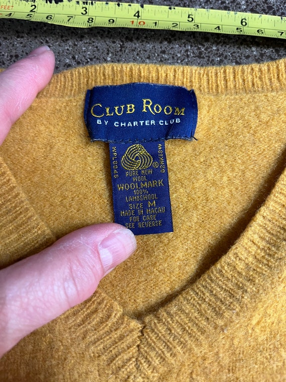 Vintage Charter Club Gold Wool Sweater Pullover V… - image 7