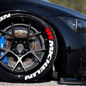 Adesivos de letras para pneus, bandeira Michelin, 1,25" polegadas, 8 letras permanentes