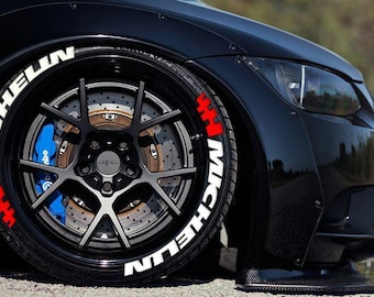 Tire Lettering Stickers Flag Michelin Sticker 1 25" inch 8 x Permanent Letters