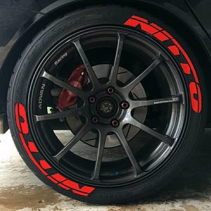 Adesivo de pneu Nitto Rubber Permanente Decalque de pneu Etiqueta Roda Esportes 15"-24" 1,25" Adesivos 8 peças Kits