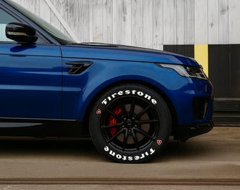 Tire Lettering Stickers Firestone Sticker 1" inch 8 x Permanent Letters