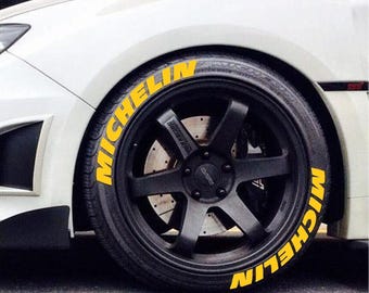 Pegatinas de letras para neumáticos Michelin de 1,25 pulgadas, 8 letras permanentes