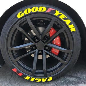 Adesivos de letras para pneus Goodyear Eagle F1 Adesivo 1 25" polegadas 8 x letras permanentes