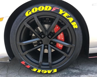 Pegatinas de letras para neumáticos Goodyear Eagle F1, 1,25 pulgadas, 8 letras permanentes