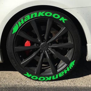 Adesivos de letras para pneus Hankook Sticker 1 25" polegadas 8 x letras permanentes