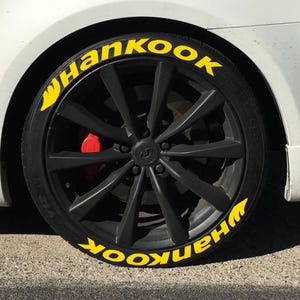 Adesivos de letras para pneus Hankook Sticker 1 25" polegadas 8 x letras permanentes